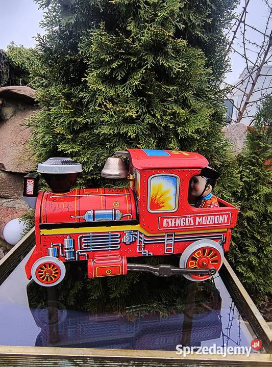 Stara lokomotywa parowóz metalowy na baterie PRL Klenica sprzedam