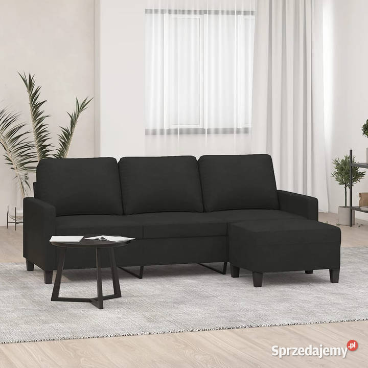 3osobowa sofa z podnóżkiem czarna 180 tkaniną Sofy i kanapy Warszawa sprzedam