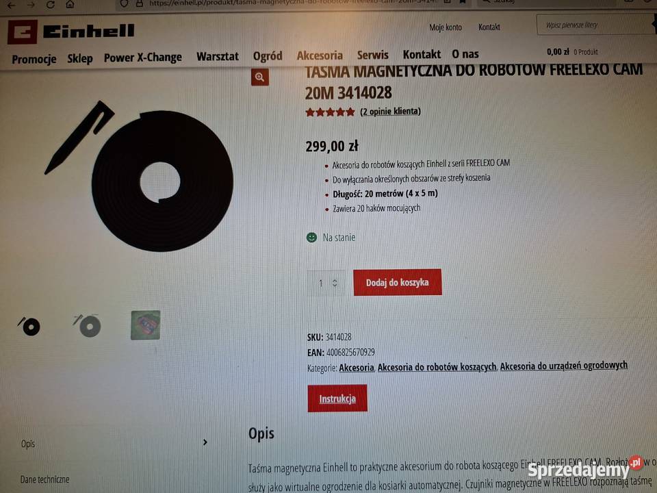 Taśma magnetyczna i haczyki robot koszący Giżycko