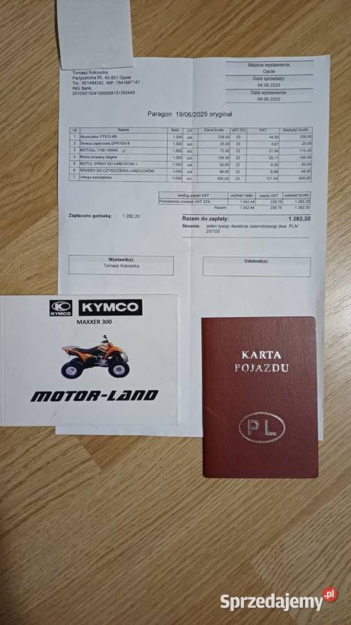 Quad Kymco Maxxer 300 Salon Niski przebieg Gwoździany