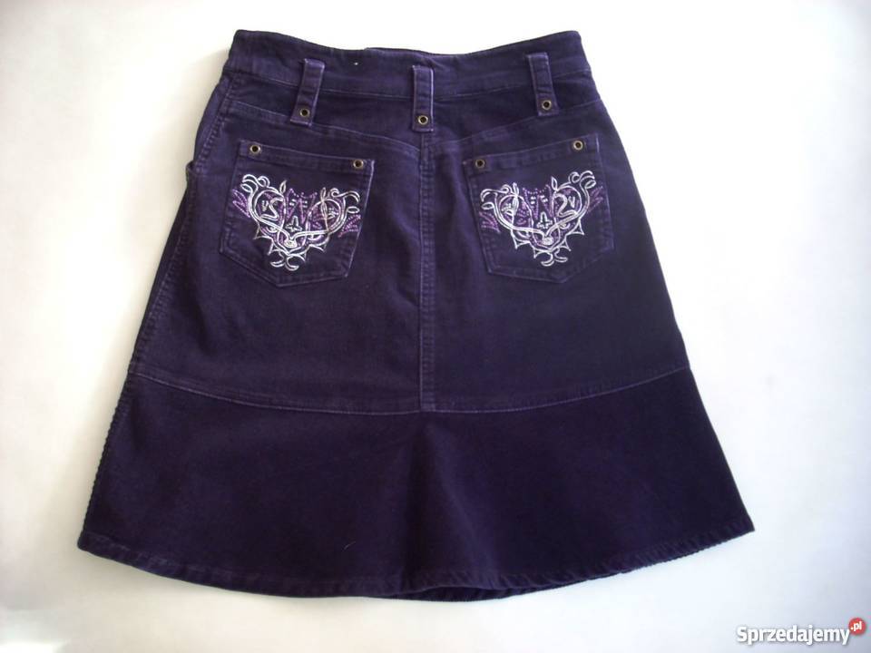 Colours of The World Spódnica Sztruksowa Haft 38 fioletowy Spódnice i sukienki Nowy Sącz