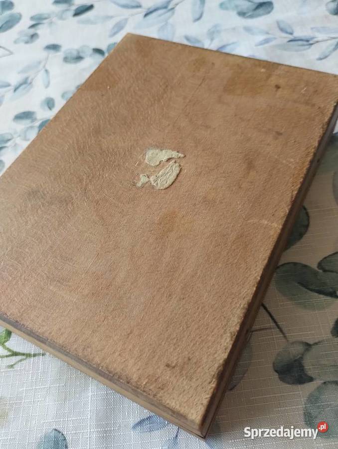 PRL szkatułka drewniana hand made Łódź