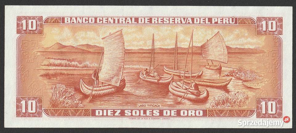 PERU 10 soles de oro 1976 STAN BANKOWY UNC łódzkie Łódź