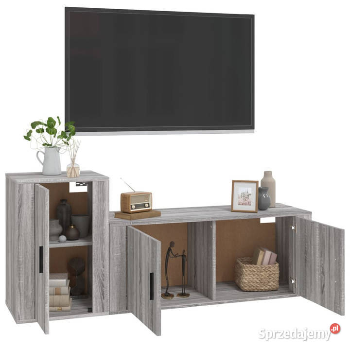 Zestaw 2 szafek pod TV szary dąb sonoma Warszawa sprzedam