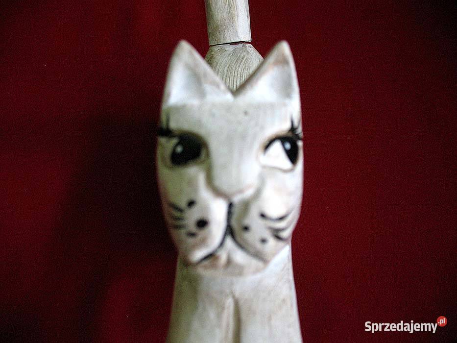 KOT Drewno Stara Figurka rzeźba 29 x 20 x 4 Siedlce sprzedam