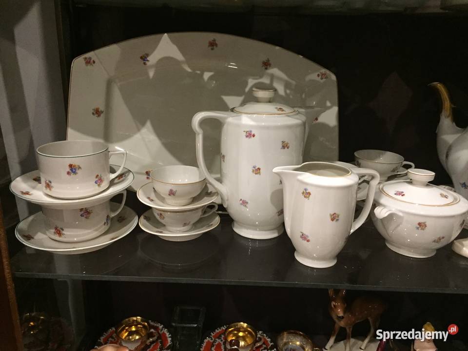 Przedwojenny Porcelana Ćmielów Serwis do czarnej kujawsko-pomorskie Bydgoszcz