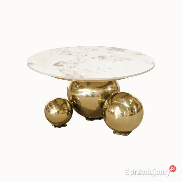 Złoty stolik kawowy Premium Milenio z kamiennym Stoliki kawowe i ławy małopolskie Golkowice