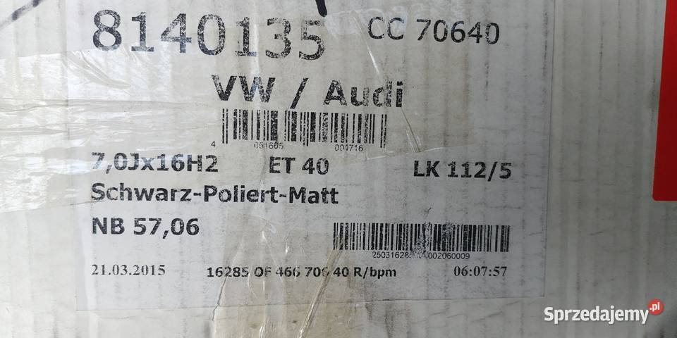 Nowe Felgi Borbet CC BLACK 7X16 5112 ET 40 571 Bielsko-Biała