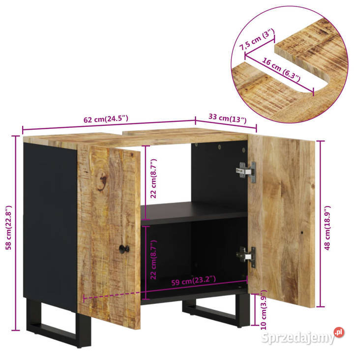Szafka umywalkowa 62x33x58 mango i materiał mazowieckie Warszawa sprzedam