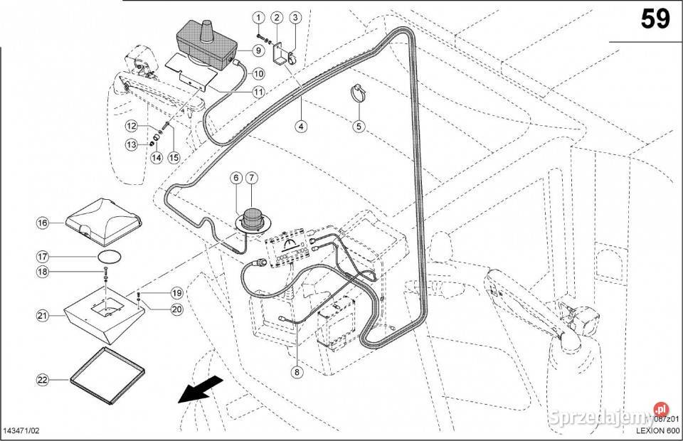 Claas Lexion 600 KABEL ANTENY 0000135901 Pozostałe wielkopolskie
