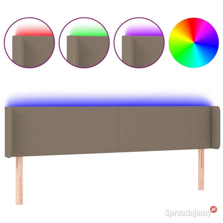 Zagłówek do łóżka z LED taupe 163x16x7888 Dom i Ogród