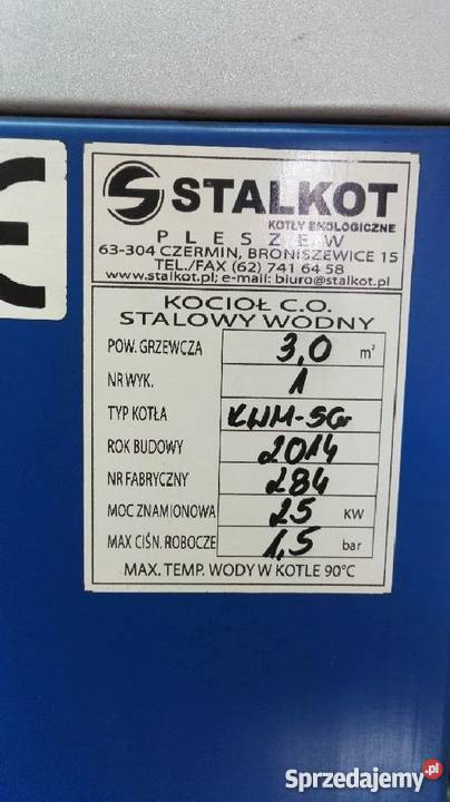 Piec Stalkot KWMSG 25KW miałwęgieldrewno kocioł Sztum