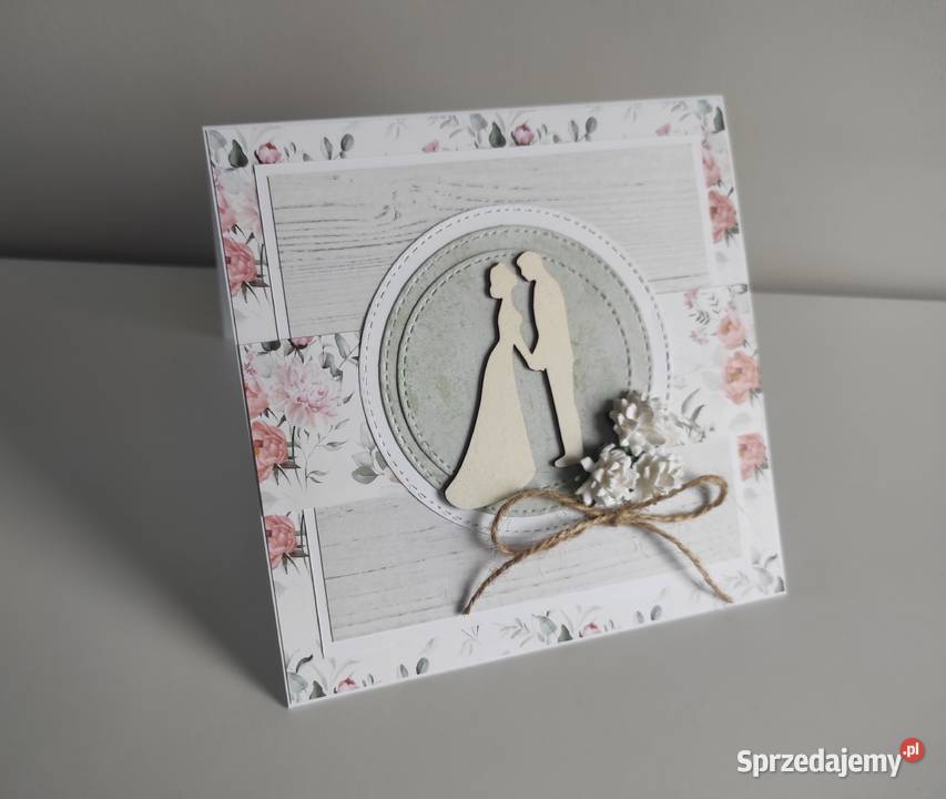 Kartka ręcznie robiona na Ślub handmade