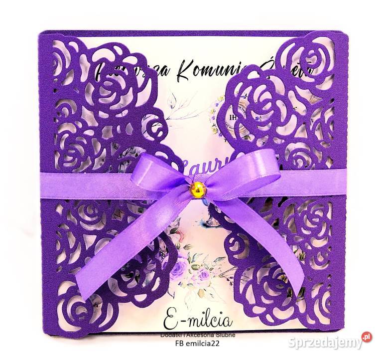 Zaproszenia ażurowe Ślub Komunia Chrzest Zielona Góra sprzedam