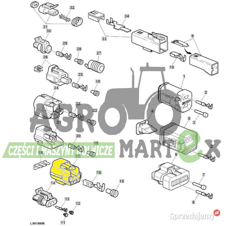 57M13604 57M8407 ZŁĄCZE ELEKTR 3PIN JD Wichrów