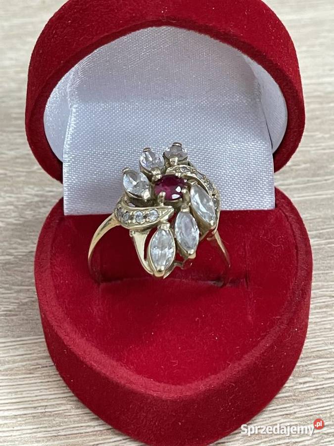 Pierścionek złoty p 585 r15 401g cyrkonią Gdańsk sprzedam