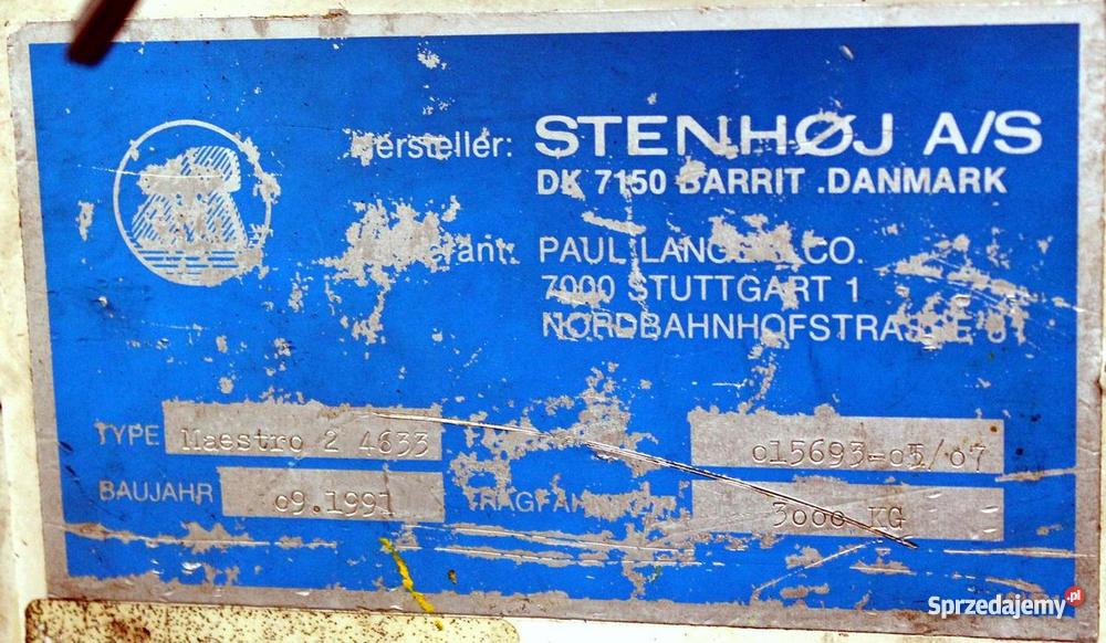Podnośnik 2kolumnowy STENHOJ Maestro 2 4633 3000 Krzepice