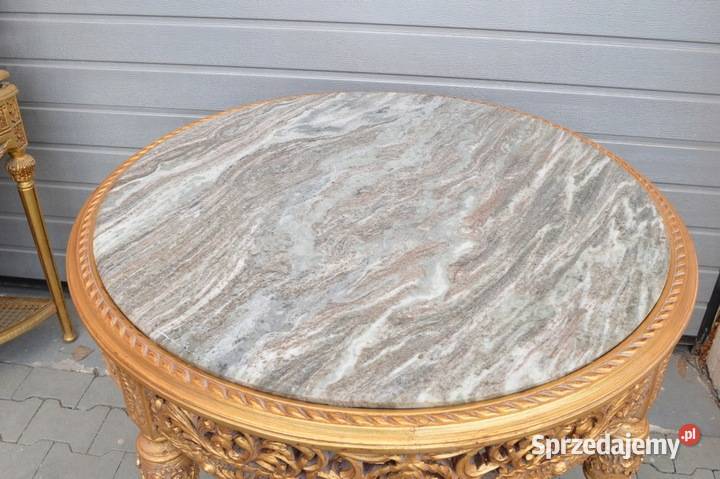 OGROMNY DREWNIANY STÓŁ STOLIK ŁAWA DREWNO MARMUR Kraków