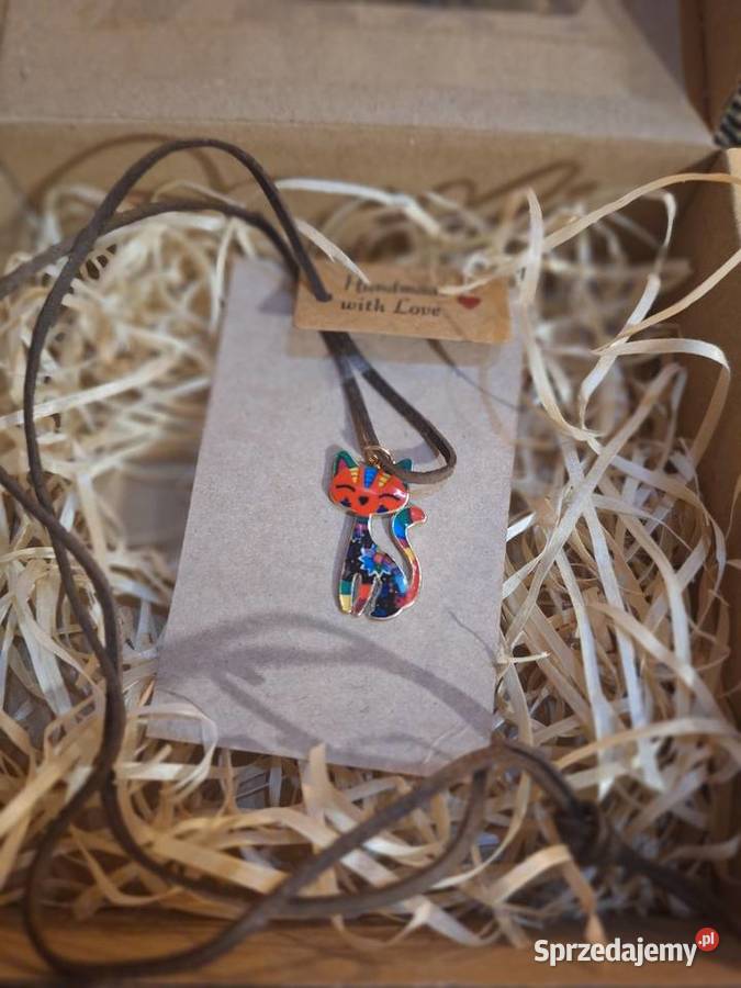 Naszyjnik stylowyzawieszka malowana ręcznie podkarpackie Strzyżów