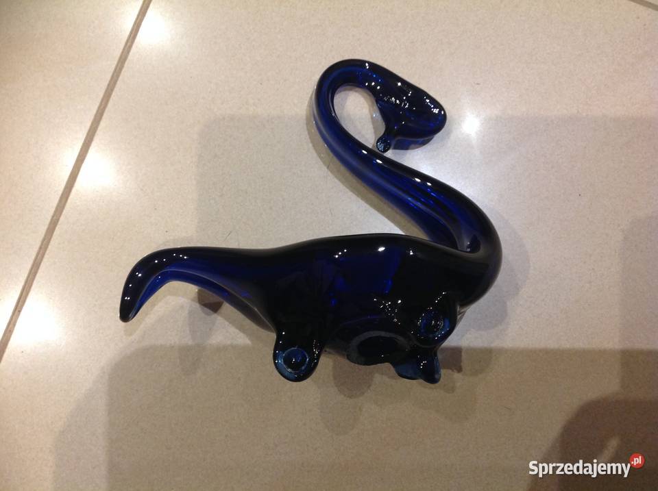 Łabędź Szklany Kobaltowy Vintage lubuskie Nowa Sól