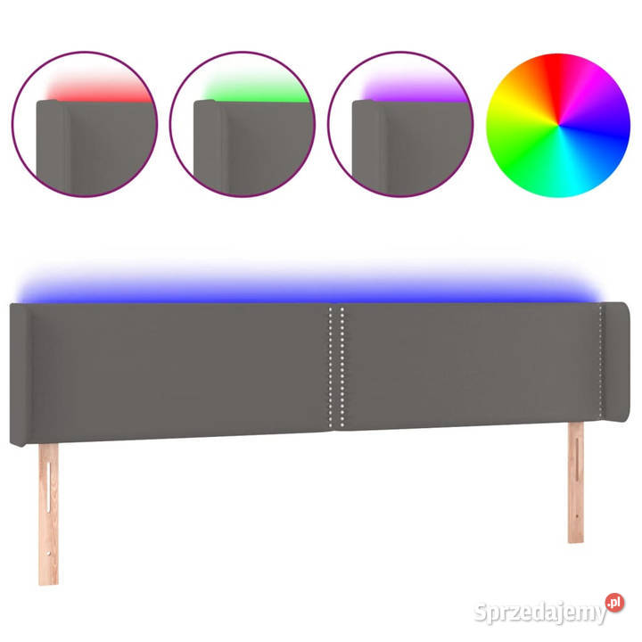 Zagłówek do łóżka z LED szary 183x16x7888 sprzedam