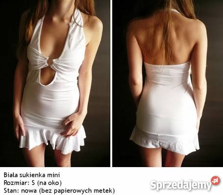 biała sukienka mini rozmiar S 36 Odzież damska