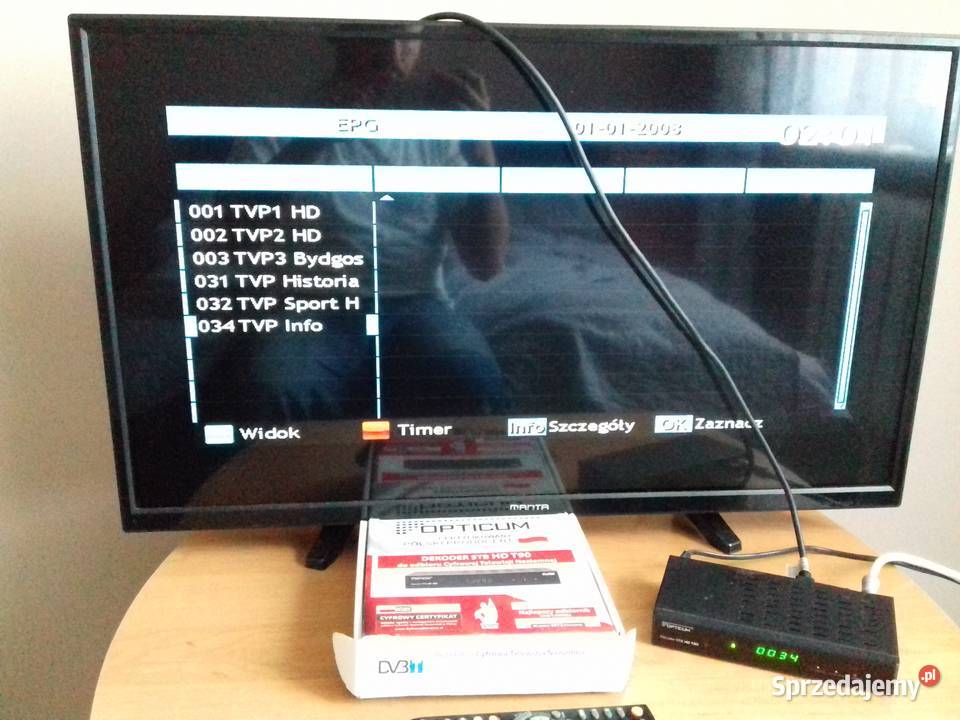 Opticum Dekoder STB HD T90 DVBT pilot HDMI TV Bydgoszcz sprzedam