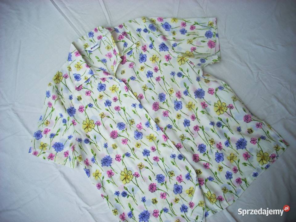 Kremowa koszula ładne kwiatki J nowa 40 42 Bluzki i koszule Nowy Sącz