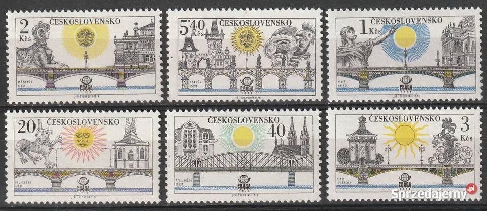 CZECHOSŁOWACJA PRAGA MOSTY 1978 CZYSTE Łódź sprzedam