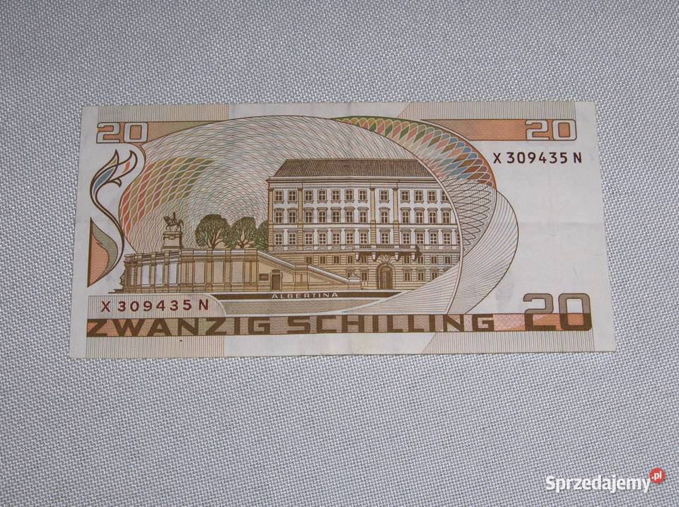 Banknot 20 schilling austriackich 1986r Łódź