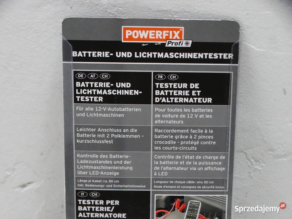 Tester Akumulatora I Alternatora 12V Powerfix Biłgoraj
