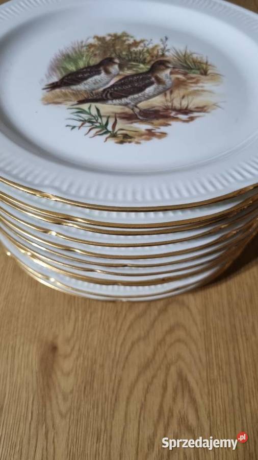 Talerze myśliwskie dzikie ptactwo Porcelana Wola Podłężna