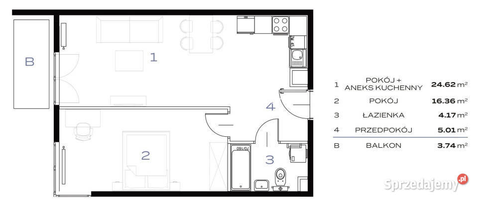 Mieszkanie Kraków 5012m2 2 pokojowe
