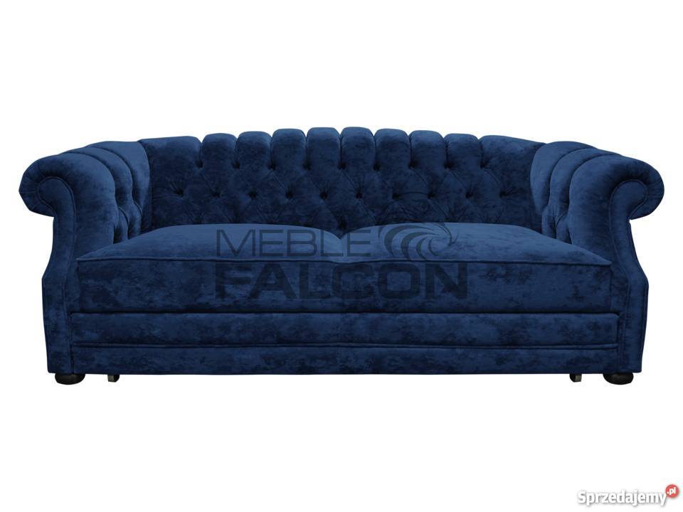 Pikowana sofa chesterfield Melford f spania tkanina mazowieckie