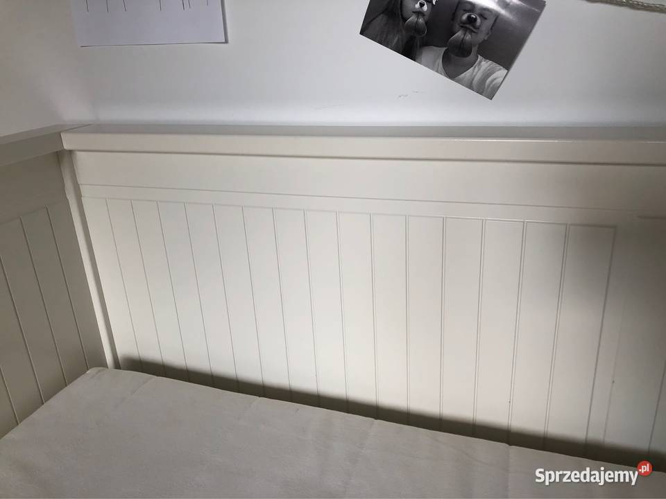 Łóżko HEMNES białe rozkładane z materacami duże łódzkie sprzedam