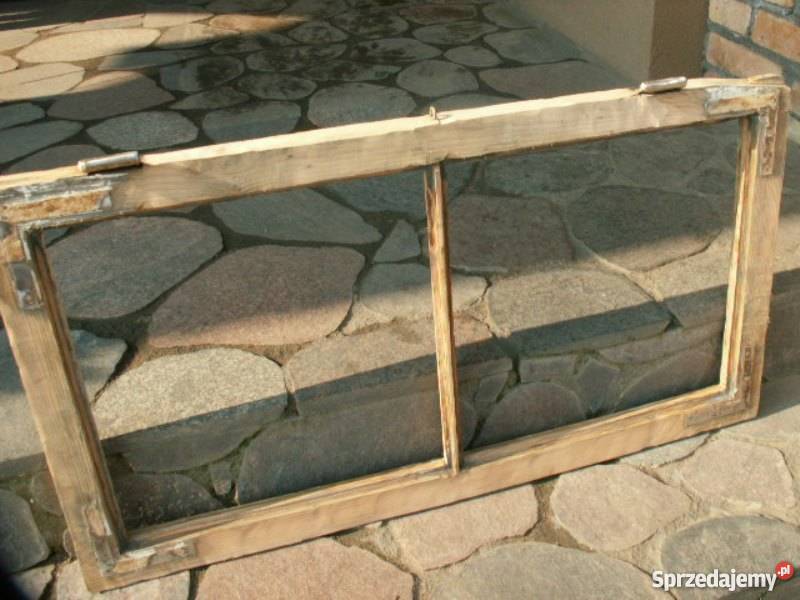 Stare okno rama okienna retro loft lustro Ełk