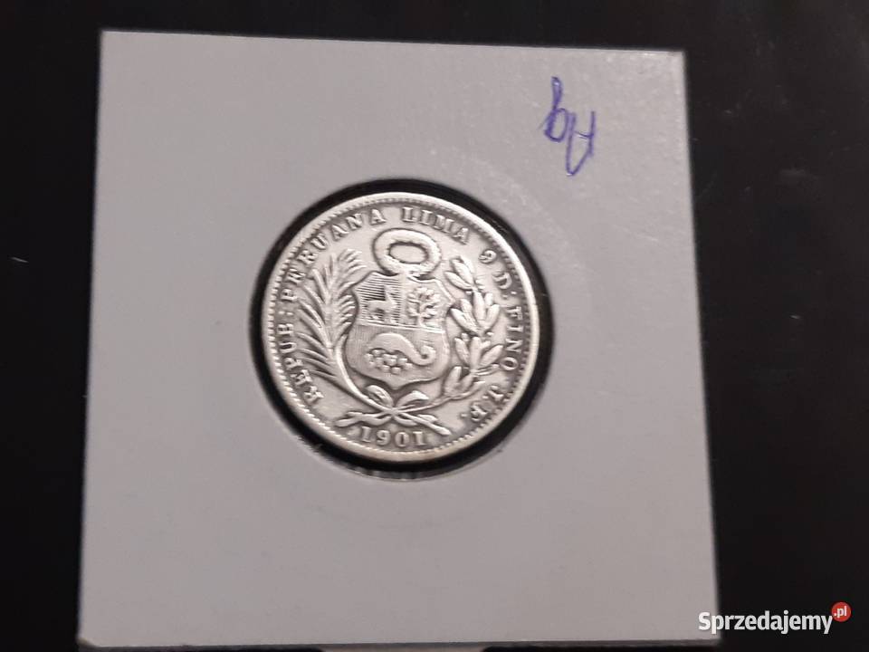 moneta srebrna Peru z 1901r Łomża