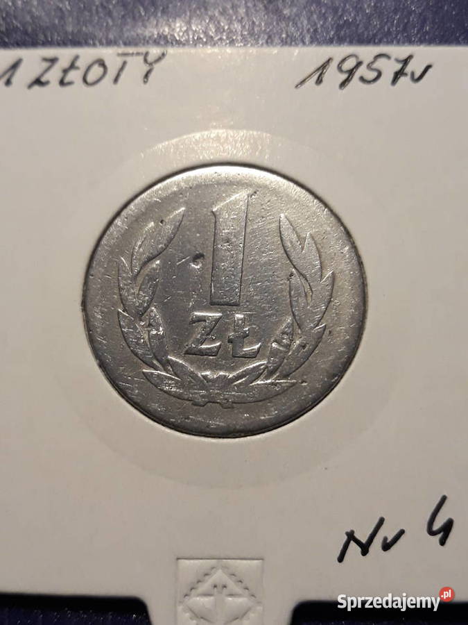 1 złoty 1957 r PRL 4 Antyki, Sztuka, Kolekcje wielkopolskie Konin