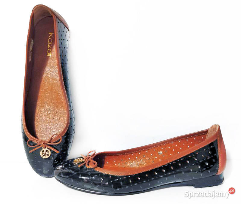 Kazar baleriny skóra lakier r 38 245 NOWE pomorskie sprzedam