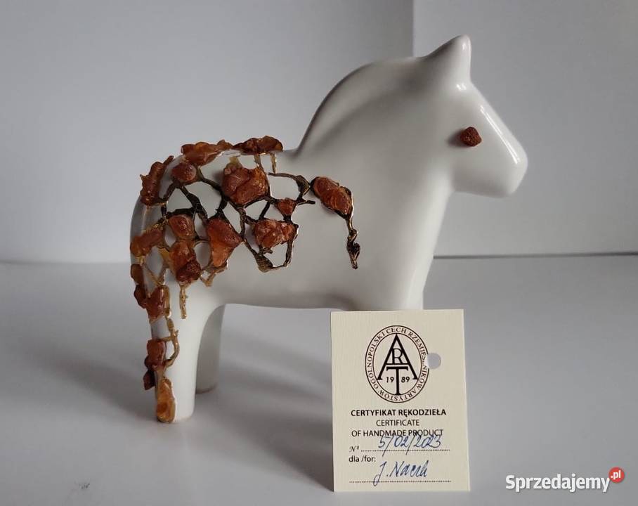 Koń Figurka Konik ceramiczny ręcznie malowany Sierakowice