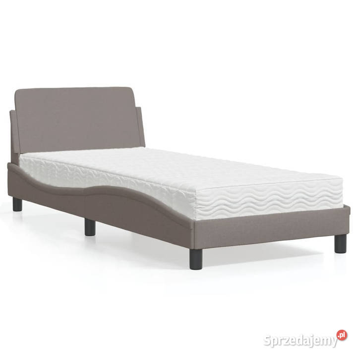 Łóżko z materacem taupe obite tkaniną 80x200 218cm Warszawa