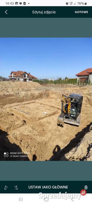 Wyburzenia kucie młotem z minikoparką kopanie Łyse