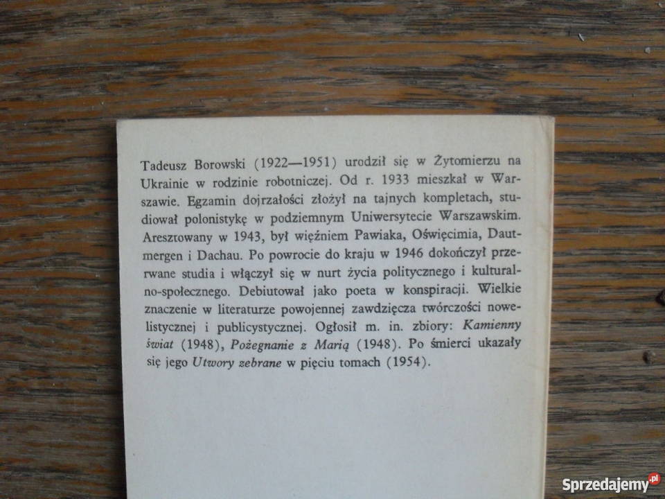 Dzień Na Harmenzach Streszczenie Krótkie Dzień na Harmenzach - Tadeusz Borowski Warszawa - Sprzedajemy.pl