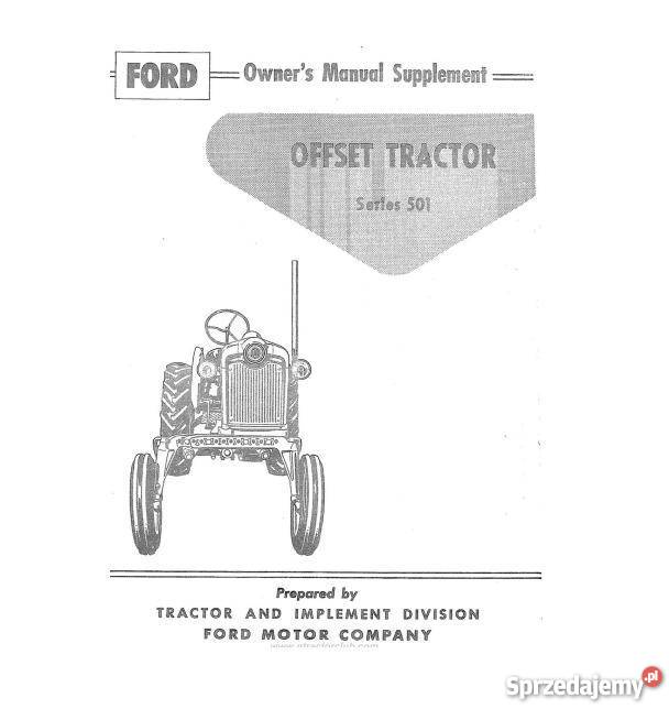 Ford 501 Instrukcja Obsługi Manual wysyłka