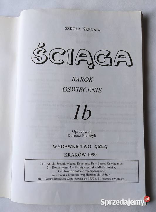ŚCIĄGA barok oświecenie SZKOŁA ŚREDNIA Hajnówka