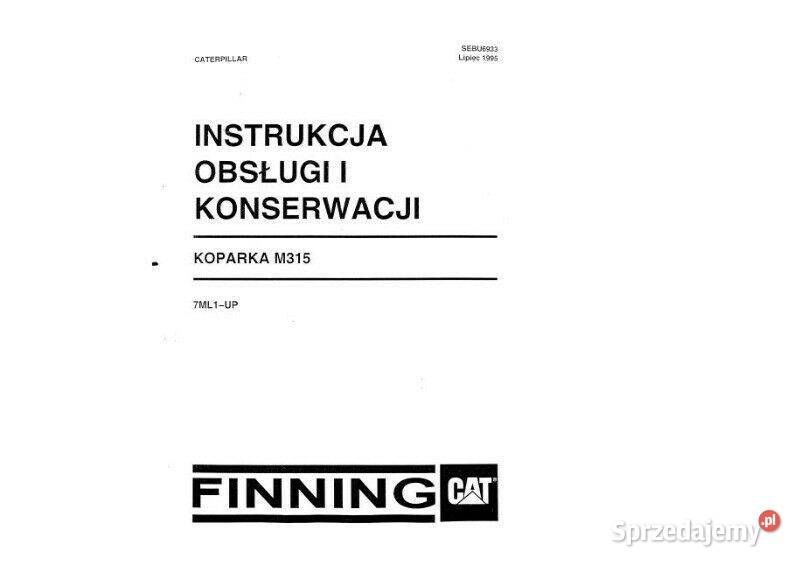 Cat m315 dtr instrukcja obsługi wysyłka Kielce