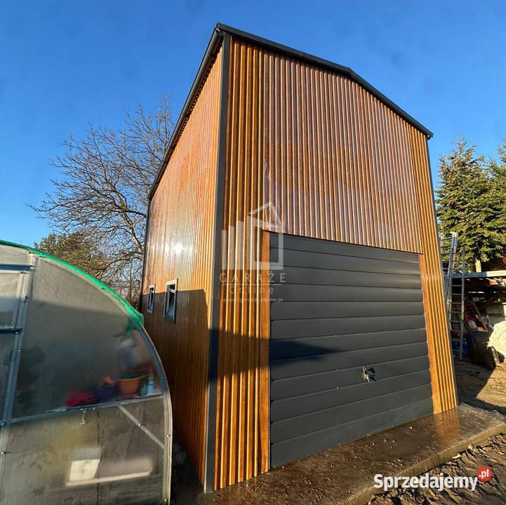 Hala blaszana Garaż 5x6m brama uchylna drzwi Iława