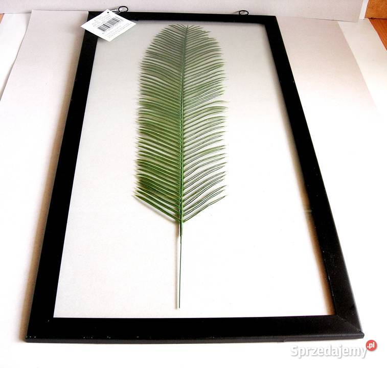 Ramka duża metal szkło z liściem z tworzywa nowa łódzkie Bełchatów