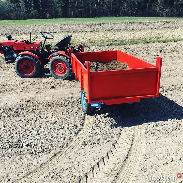 przyczepa przyczepka kiprowana do mini ciągnika