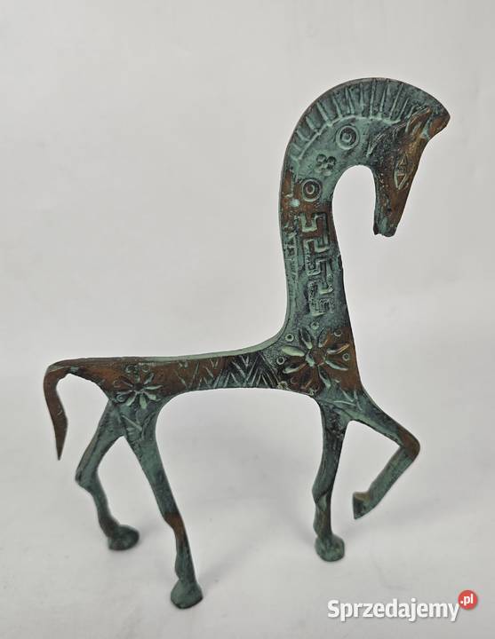 Mid Century Modern Koń grecki etruski w stylu Bronisze